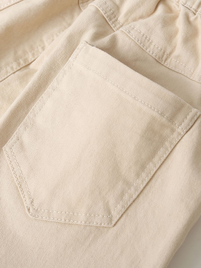 Flickor Casual Söta Solida Jeans Med Ficka För Vintern