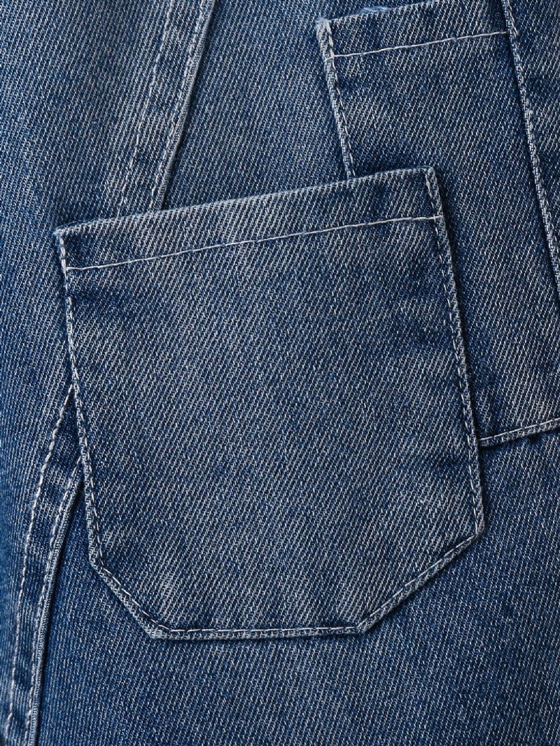 Flickor Strimlad Ficka Loose Harem Jeans