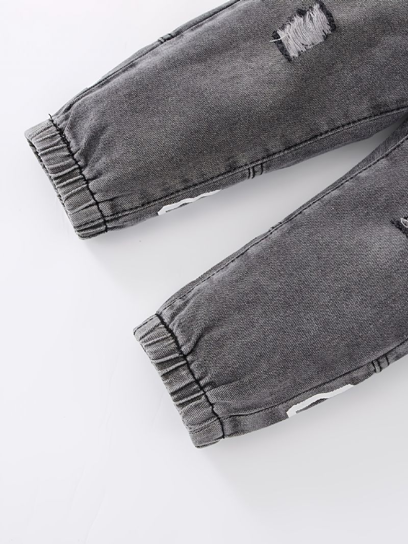 Pojkar Avsmalnande Jeans Med Resår I Midjan