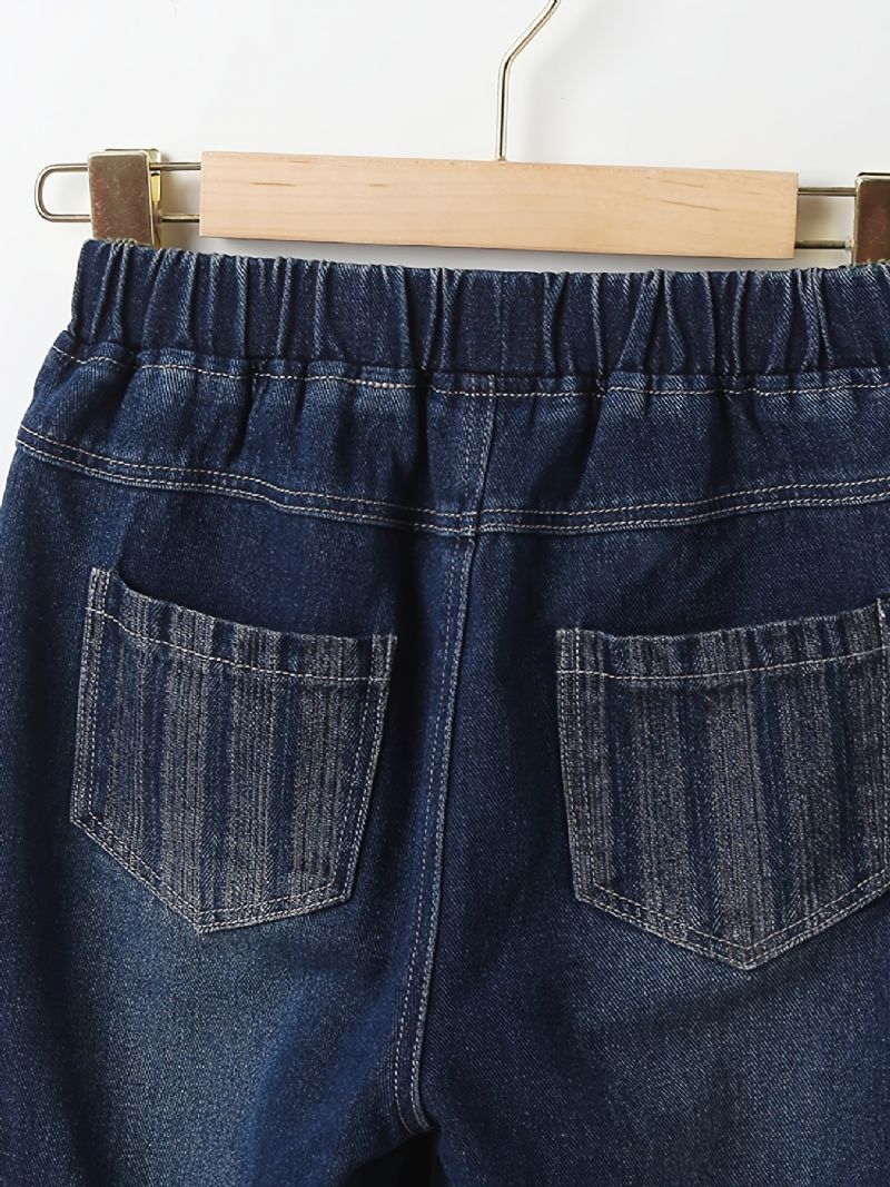 Pojkar Avsmalnande Jeans Med Resår I Midjan