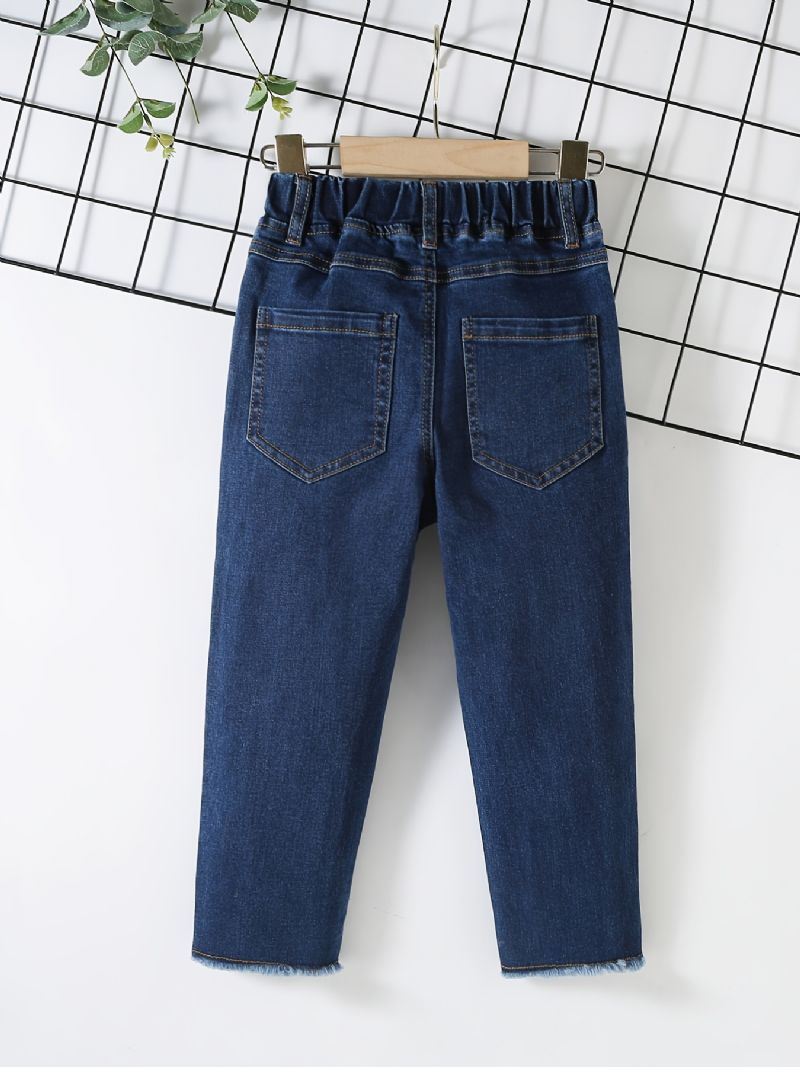 Pojkar Casual Enkel Patch Jeans Med Resår I Midjan För Vintern