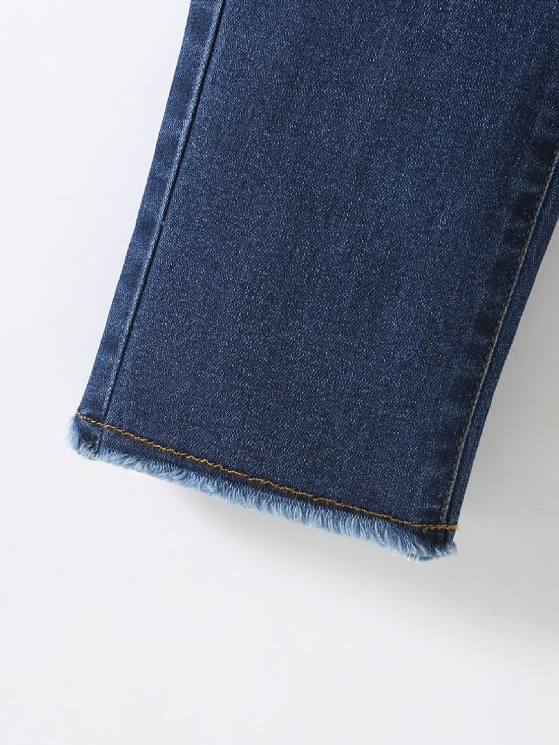 Pojkar Casual Enkel Patch Jeans Med Resår I Midjan För Vintern