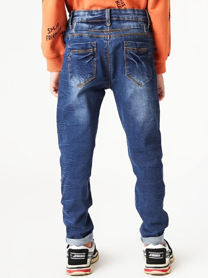 Pojkar Casual Enkel Vintage Jeans Raka Ben Bekväma Byxor