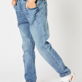 Pojkar Casual Enkla Vintage Jeansjeans Med Resår I Midjan
