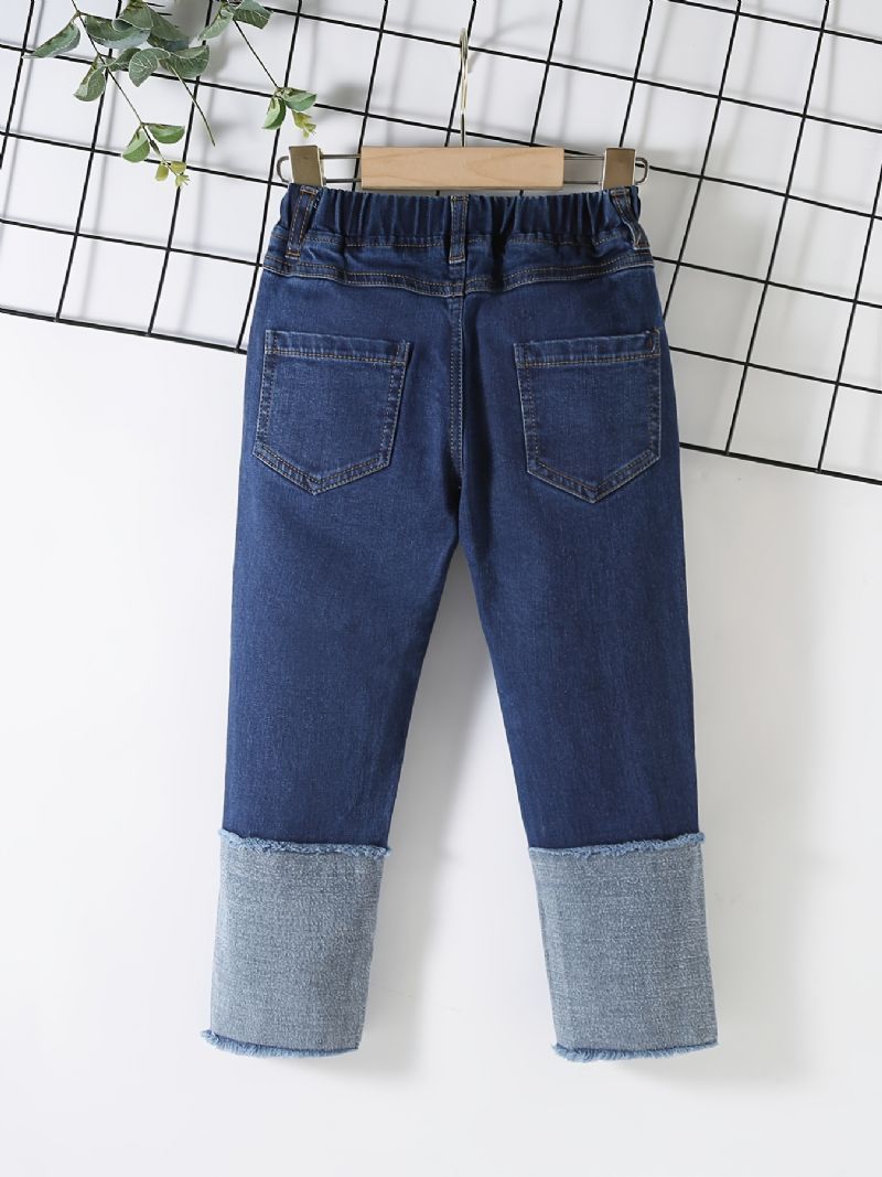 Pojkar Casual Solida Sömmar Jeans Med Resår I Midjan För Vintern