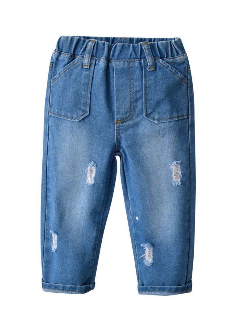 Pojkar Distressed Ripped Casual Jeans