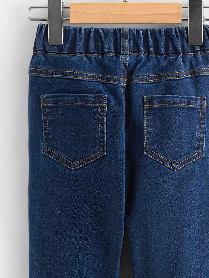 Pojkar Skinny Jeans Casual Byxor Med Elastisk Midja Barnkläder