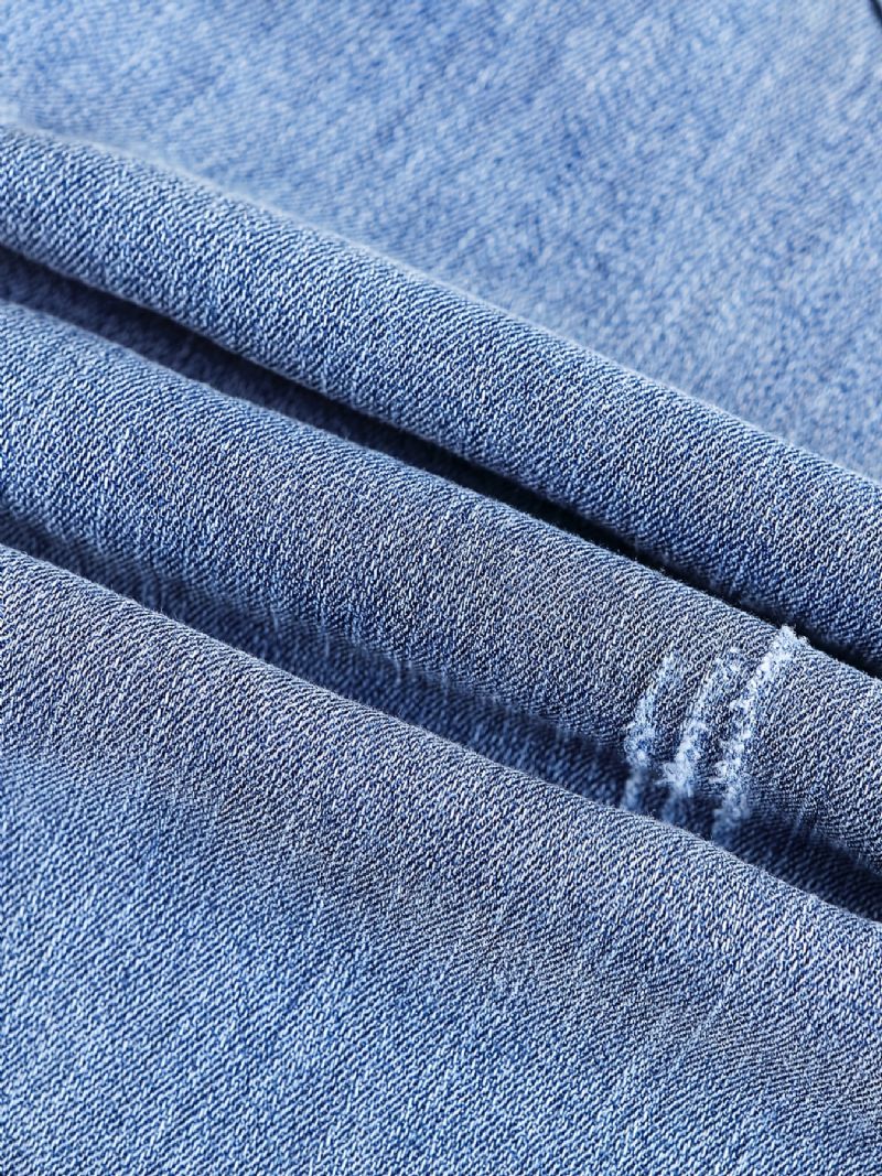 Pojkar Solida Avsmalnande Jeans Jeansbyxor Med Resår I Midjan Barnkläder