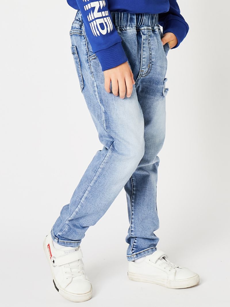 Pojkebroderade Jeansjeans Regular Fit Barnkläder