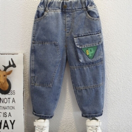 Toddler Pojkar Triangel Green Logo Cargo Jeans