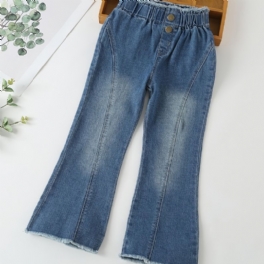 Utsvängda Jeans För Flickor Med Resår I Midjan