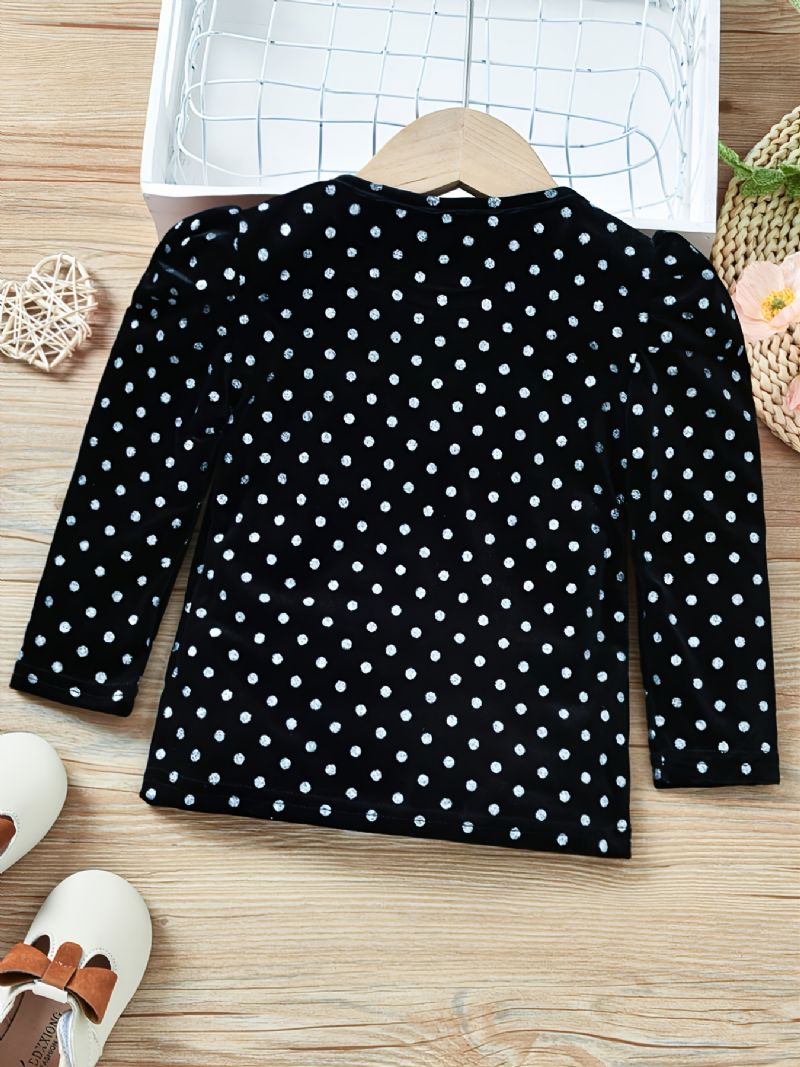 Flickor Casual Polka Dot Långärmad Topp