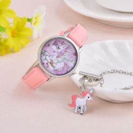 Barn Flickor Unicorn Watch & Charm Armband Set 2st