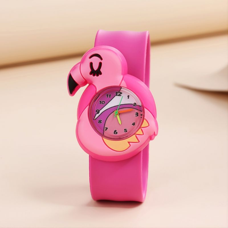 Barn Modeabla Chic Söt Rosa Flamingo Cartoon Slap Watch