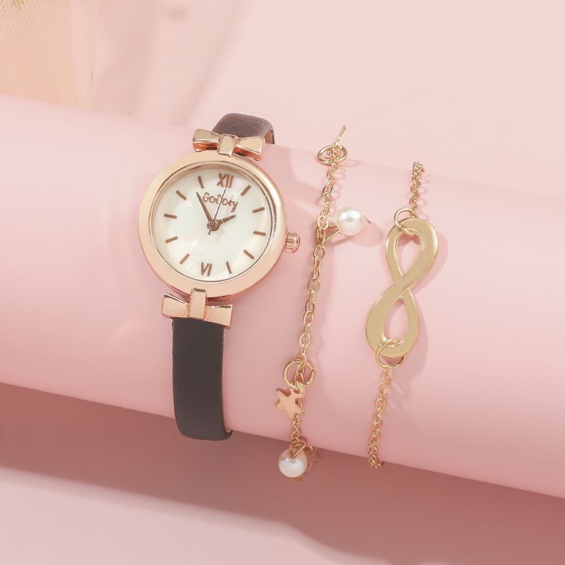 Mode Flickor Simple Quartz Watch Fancy Damklockor Smycken Sofistikerad Snygg Damklocka