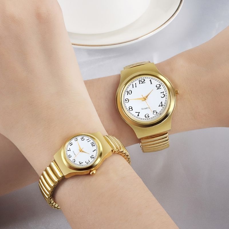 Par Golden Watches Ultra Thin Easy Reader Watch Jubileumspresenter Till Tjejer Fru Henne