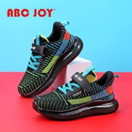 Abc Joy Pojkar Casual Stickade Sneakers Med Färgglada Ränder Mjuk Sula Andas Snabbtorkande Halkfria Löparskor