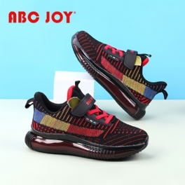 Abc Joy Pojkar Casual Stickade Sneakers Med Färgglada Ränder Mjuk Sula Andas Snabbtorkande Halkfria Skor