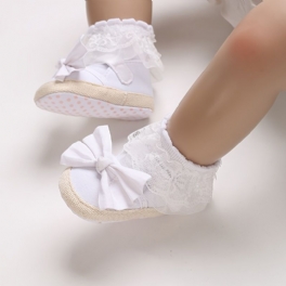 Bebis Flickor Bow Flats Casual Mjuk Sula Spädbarn Princess Toddler Skor Spjälsäng