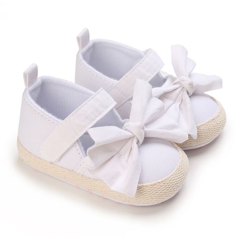 Bebis Flickor Bow Flats Casual Mjuk Sula Spädbarn Princess Toddler Skor Spjälsäng