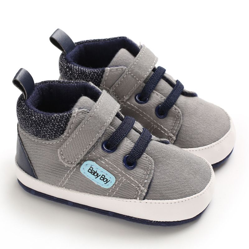 Bebis Pojkar Casual High Top Sneakers Lättvikts Mjuk Sula Promenadskor Med Kroklås