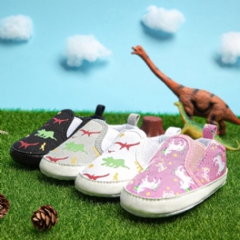 Bebis Småbarn Dinosaur Skor Slip On Andas Casual Sneakers Mjuk Sula