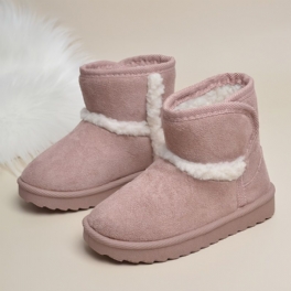 Flickor Casual Fleece Thermal Snökängor Flat Sole High Top Bekväma Stövlar För Vinter Utomhus