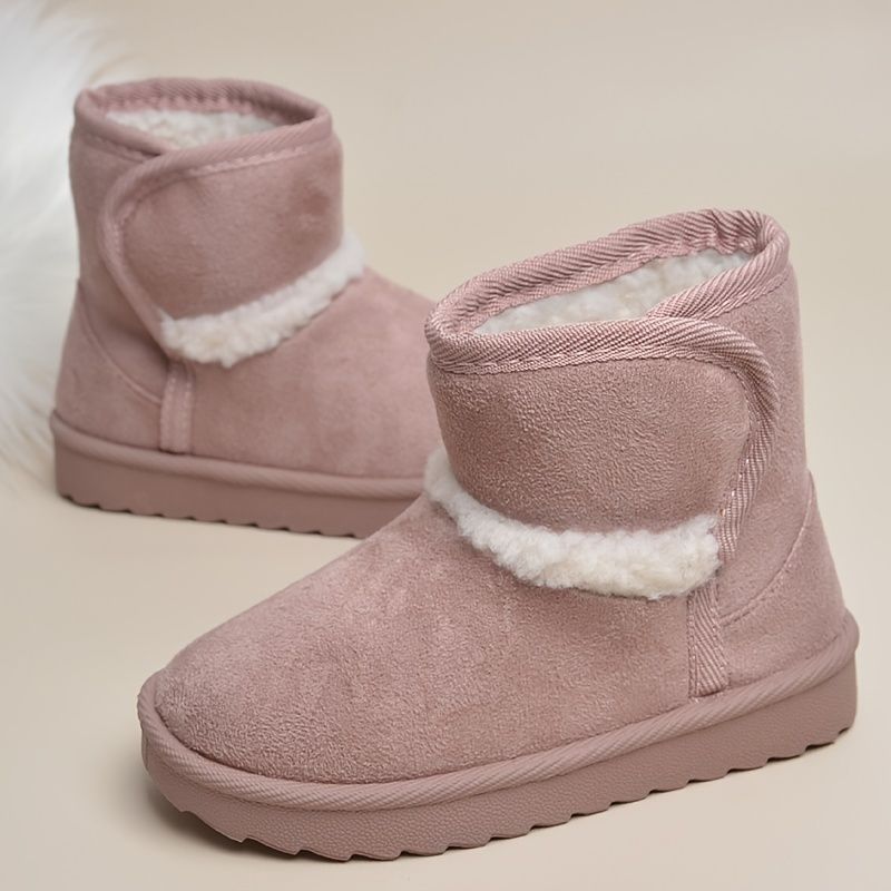 Flickor Casual Fleece Thermal Snökängor Flat Sole High Top Bekväma Stövlar För Vinter Utomhus