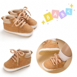 Infant Bebis Pojkar Sneakers Mjuk Sula Halkfri Newborn High Top First Walker Skor