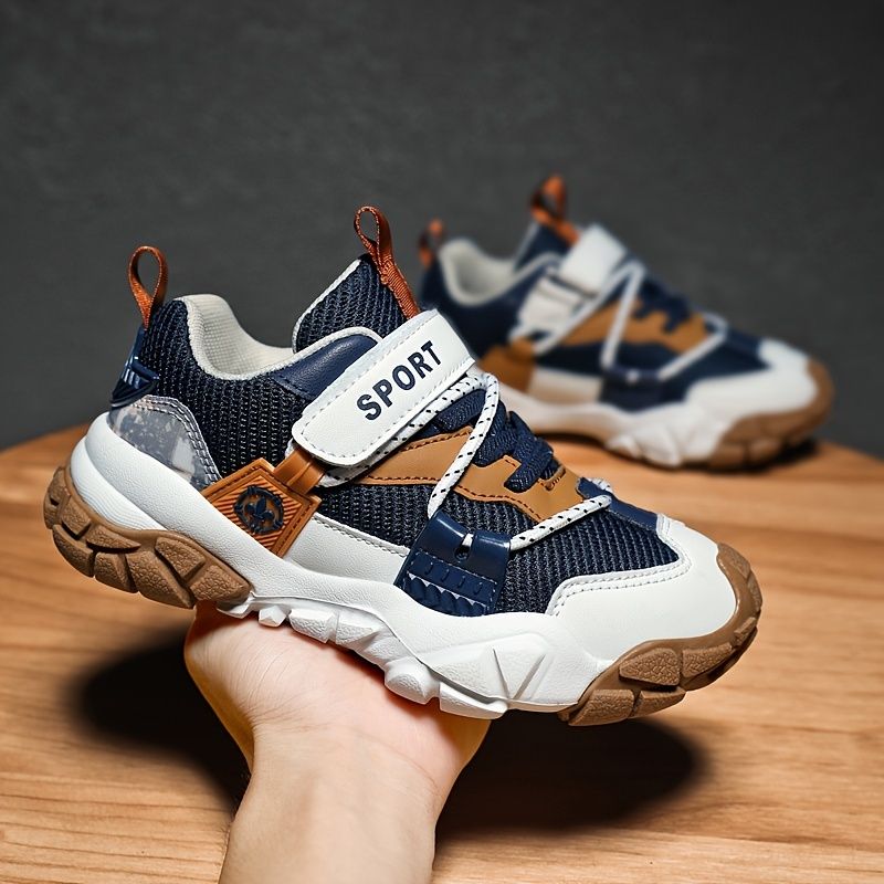 Pojkar Casual Mid Top Sneakers Mesh Andas Lätta Löparskor Bekväma Chunky Skor För Utomhusbruk