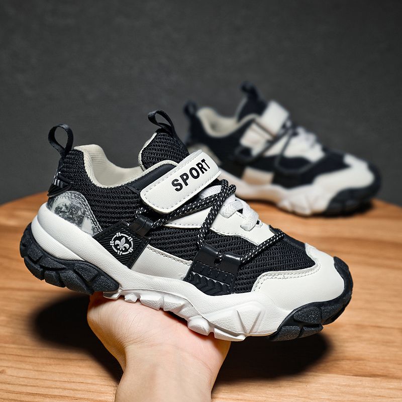 Pojkar Casual Mid Top Sneakers Mesh Andas Lätta Löparskor Bekväma Chunky Skor För Utomhusbruk