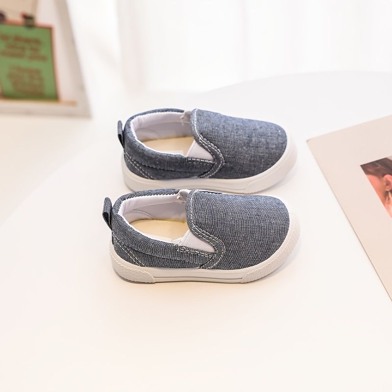 Småbarn Barn Flickor Pojkar Canvas Sneakers Casual Slip-on Loafers Skor