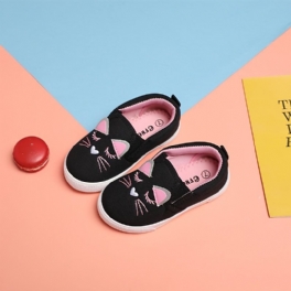 Småbarn Canvas Sneakers För Flickor Pojkar Casual Slip-on Loafers Skor Flats För Små Barn