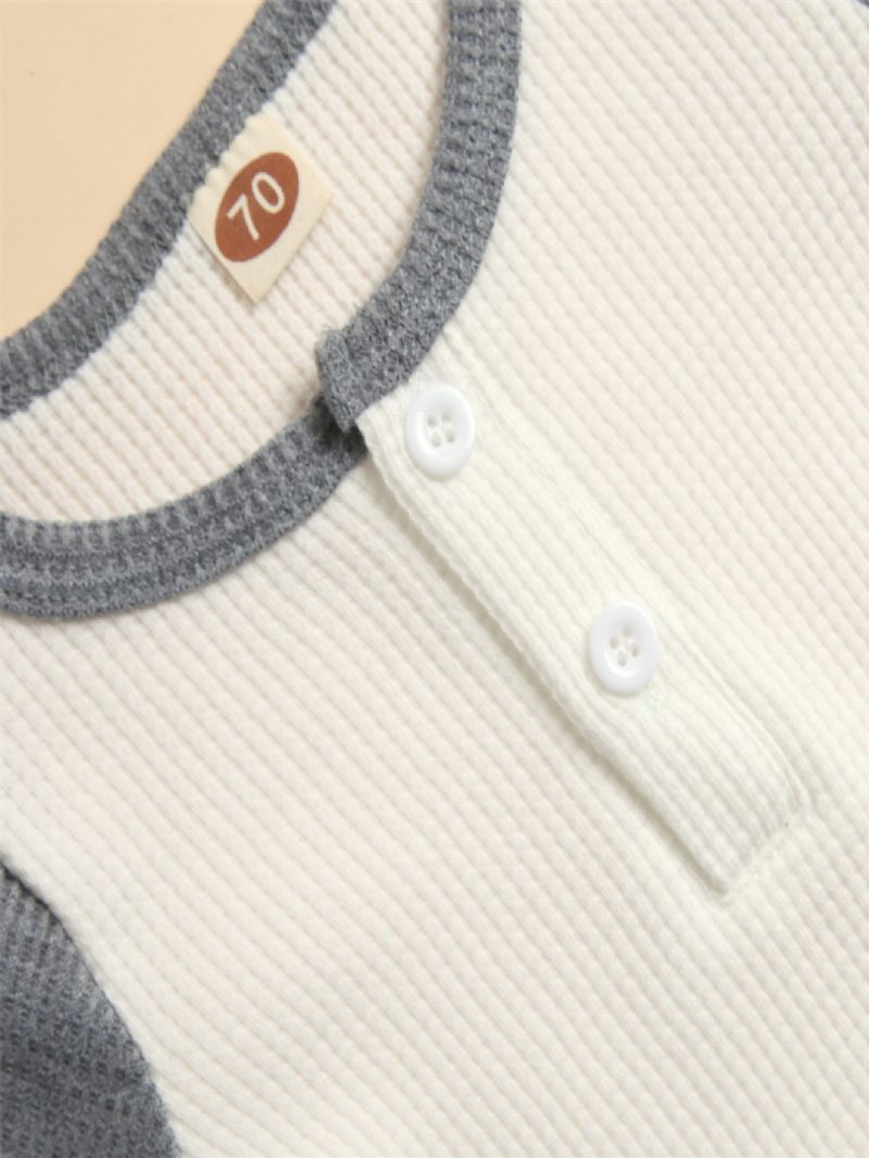 2 St Småbarnsblock Långärmad Onesie & Byxa Set