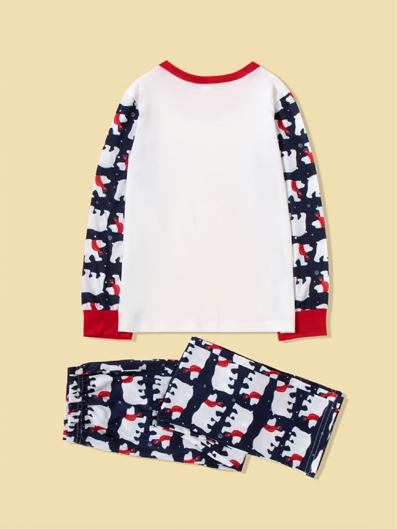 2023 Merry Christmas White Bear Pyjamas Loungewear Pojkar Set