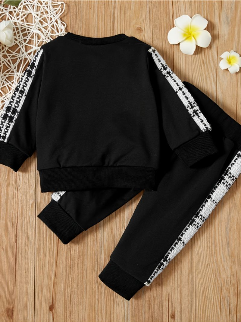 2st Bebis Flickor Casual Rund Neck Sweatshirts Byxor Set