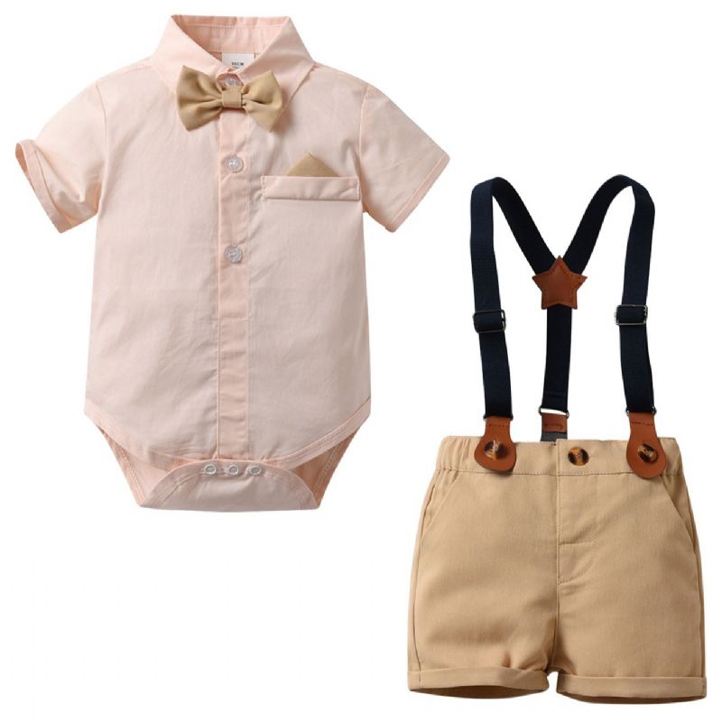 2st Bebis Pojkar Bow Kortärmad Romper & Overall