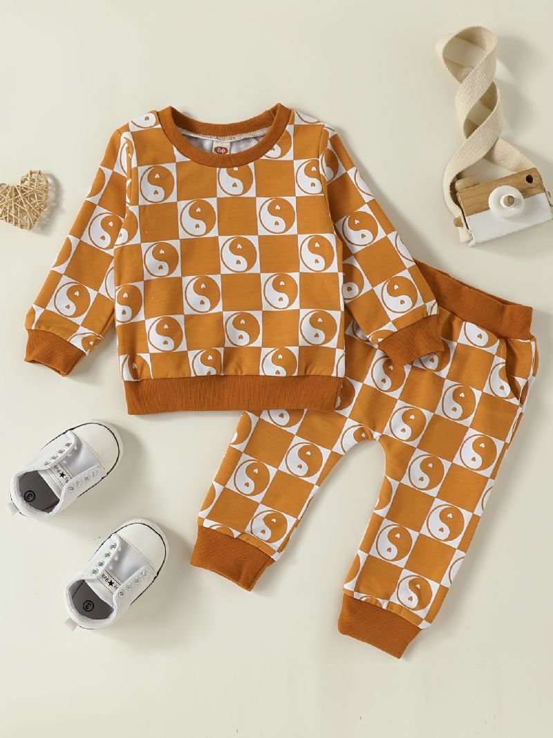 2st Bebis Pojkar Full Printed Sweatshirt Set