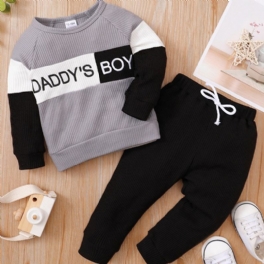 2st Daddy's Pojkar Colorblock Paneled Långärmad Sweatshirt Set