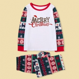 2st Ny Höst Vinter Pojkar & Flickor God Jul Långärmad Tryckt Pyjamas Loungewear Set