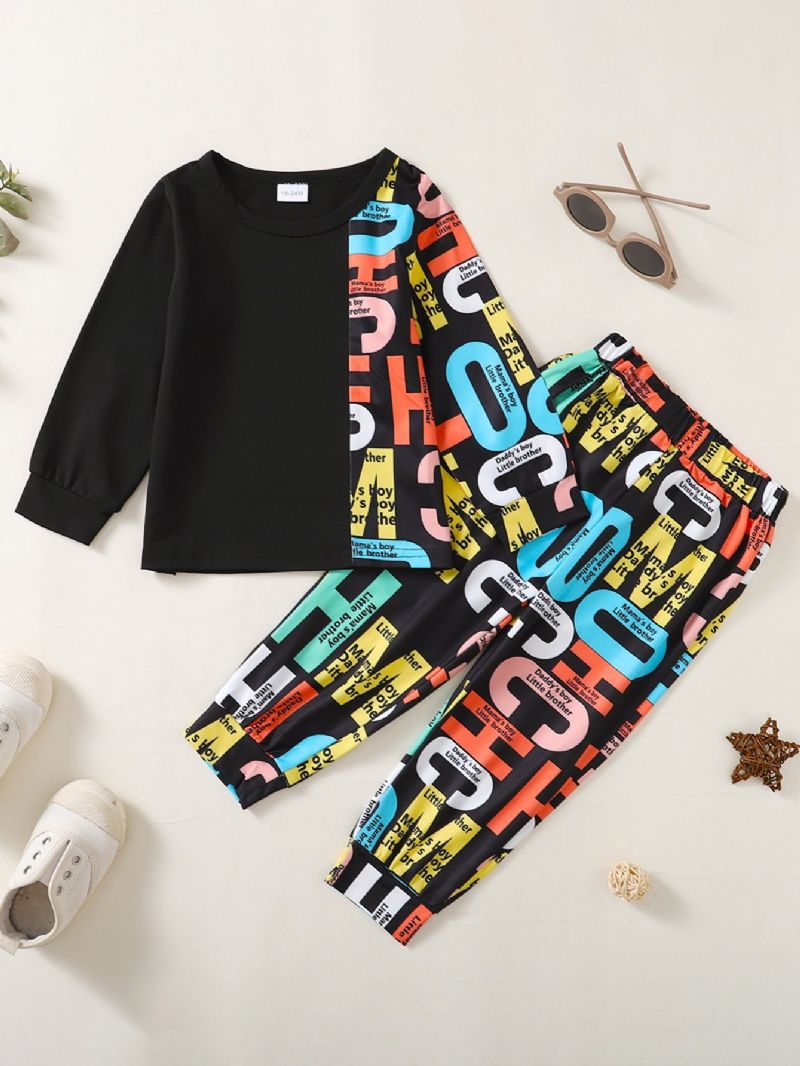 2st Pojkar Alphabet Långärmad Patchwork Set