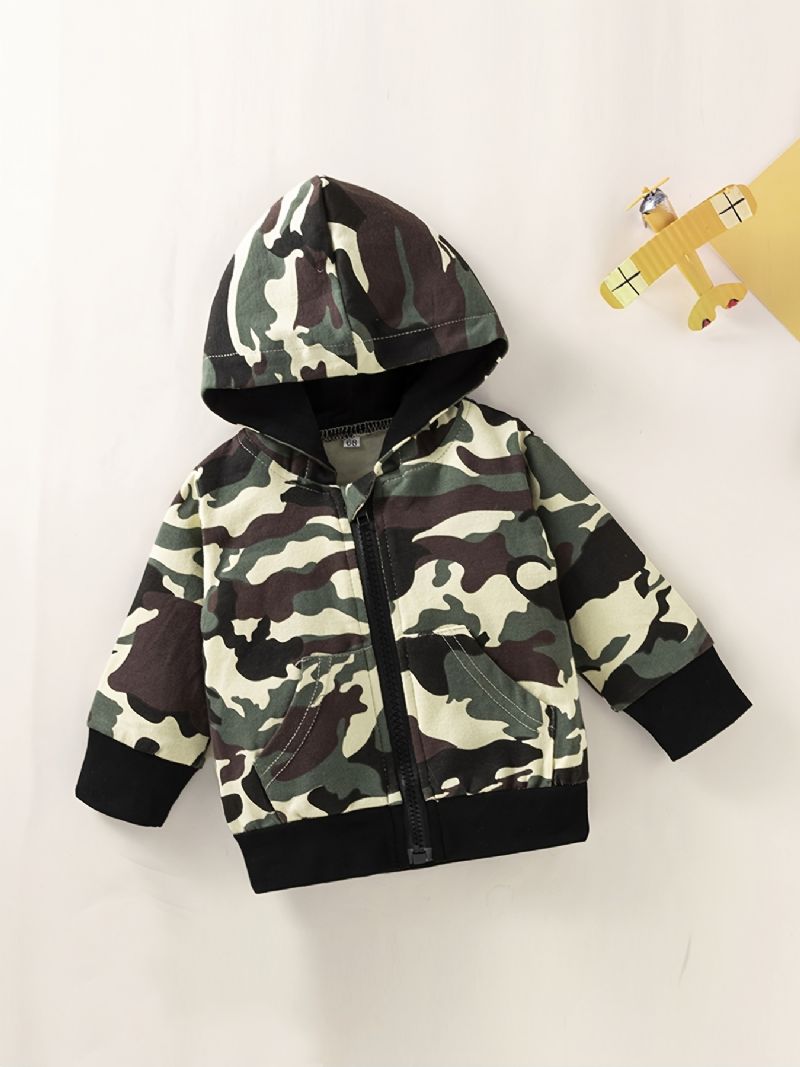 2st Pojkar Hooded Camo Zipper Bebis Set