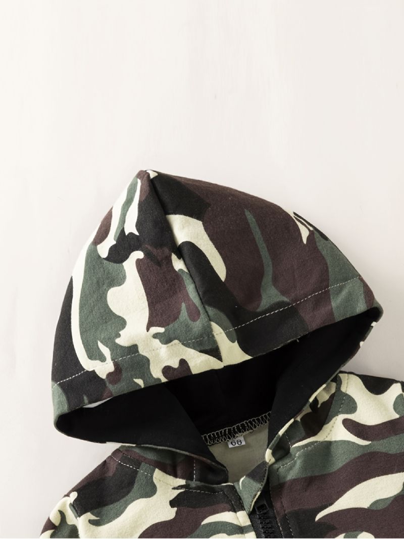 2st Pojkar Hooded Camo Zipper Bebis Set