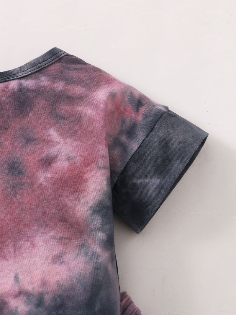 2st Pojkar Tie Dye Kortärmade Shorts Set