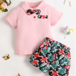 Bebis Barn Pojkar Bomull Polo Top & Shorts Set