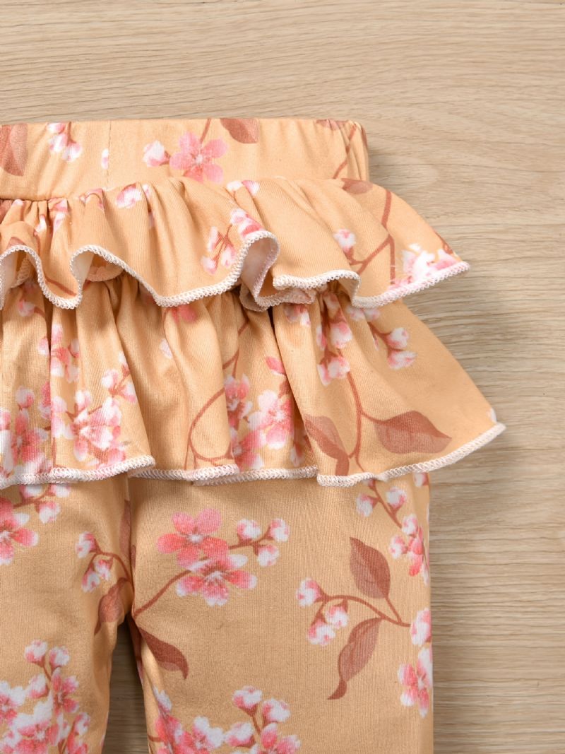 Bebis Flickor Bodysuit Onesie & Matchande Byxor & Pannband Set