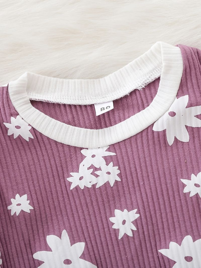 Bebis Flickor Pullover Sweatshirt & Matchande Träningsbyxor Set Bebiskläder Outfit