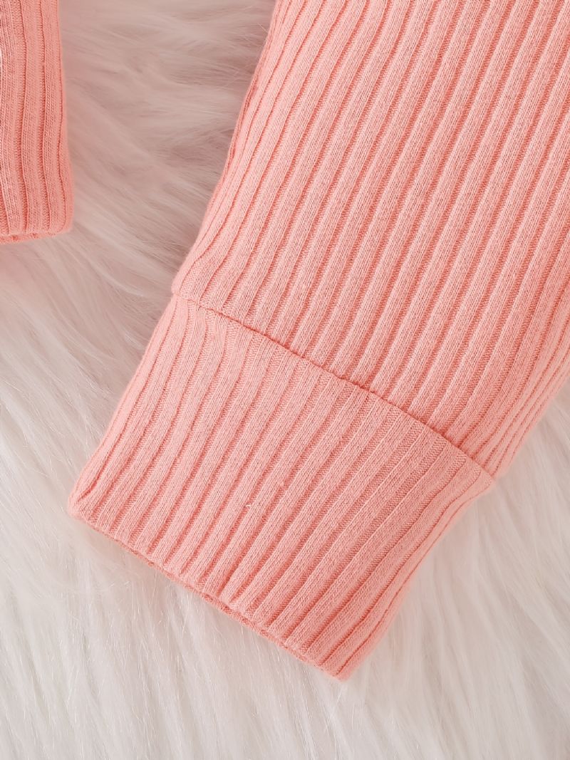 Bebis Flickor Ruffle Långärmad Topp + Matchande Träningsbyxa Set Bebiskläder