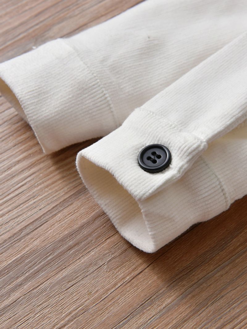 Bebis Långärmad Lapel Shirt Byxor 2st Set Höst Vinter