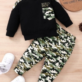 Bebis Pojkar Camo Pullover Sweatshirt & Matchande Joggingbyxor Bebiskläder